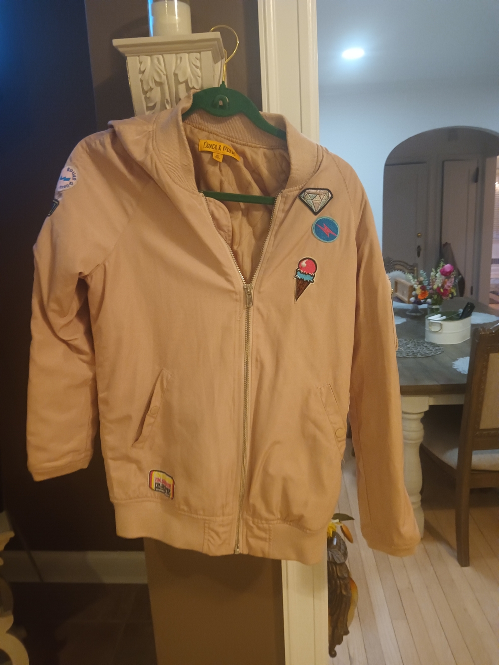 Dance & Marvel Blush Patch Zip-Up Bomber